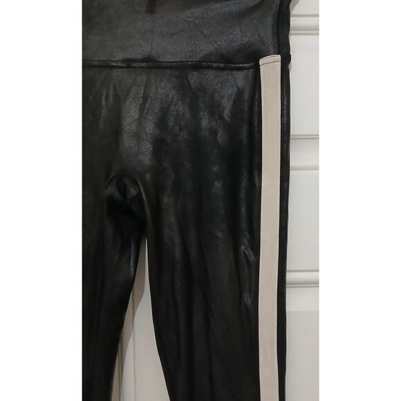 Spanx womens small black cream tuxedo moto leggings - Picture 2 of 7